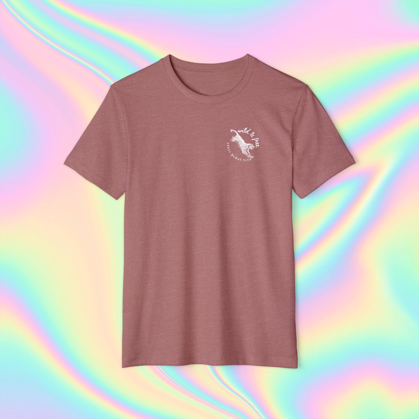 Eco-Friendly Tiger Design T-Shirt - Feral Mamas Club Apparel - White Design on Dark Colors