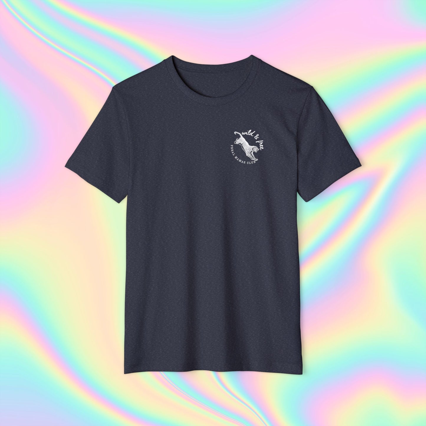 Eco-Friendly Tiger Design T-Shirt - Feral Mamas Club Apparel - White Design on Dark Colors