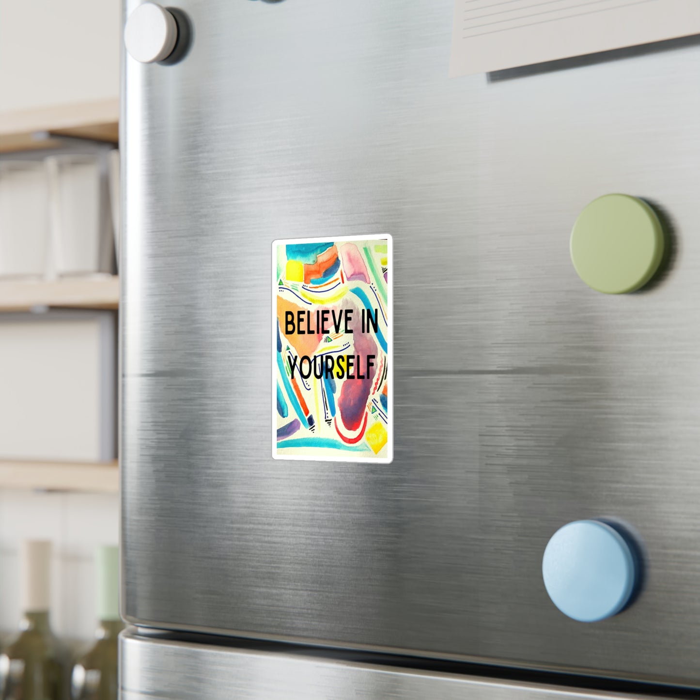 Feral Mama Kiss-Cut Vinyl Decals, Believe in Yourself, Watercolor, Boho Wall Art, Eco-Friendly Gifts