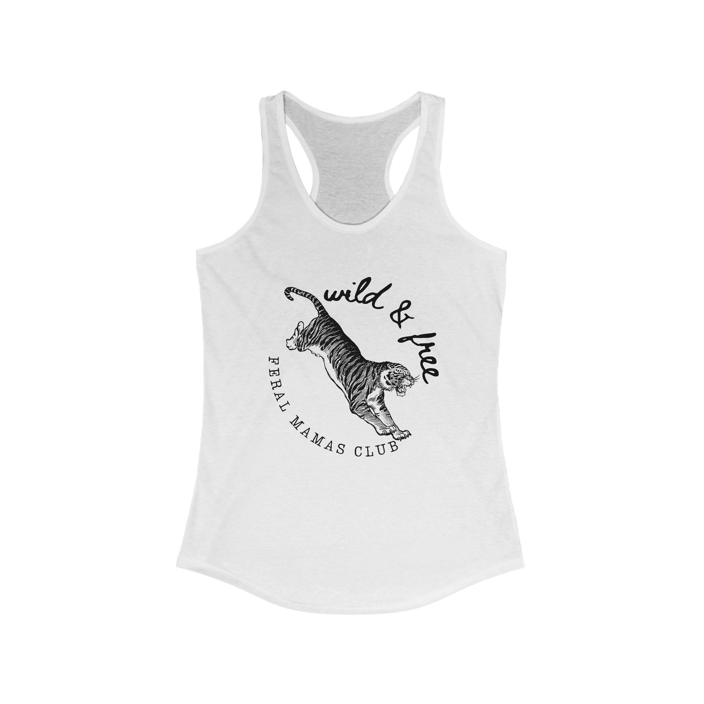 Eco-friendly, Women's Ideal Racerback Tank, Feral Mama's Club Tiger Logo, Feral Mama Gift, Cool Tank top for Mom, Feral Mama Tanktop