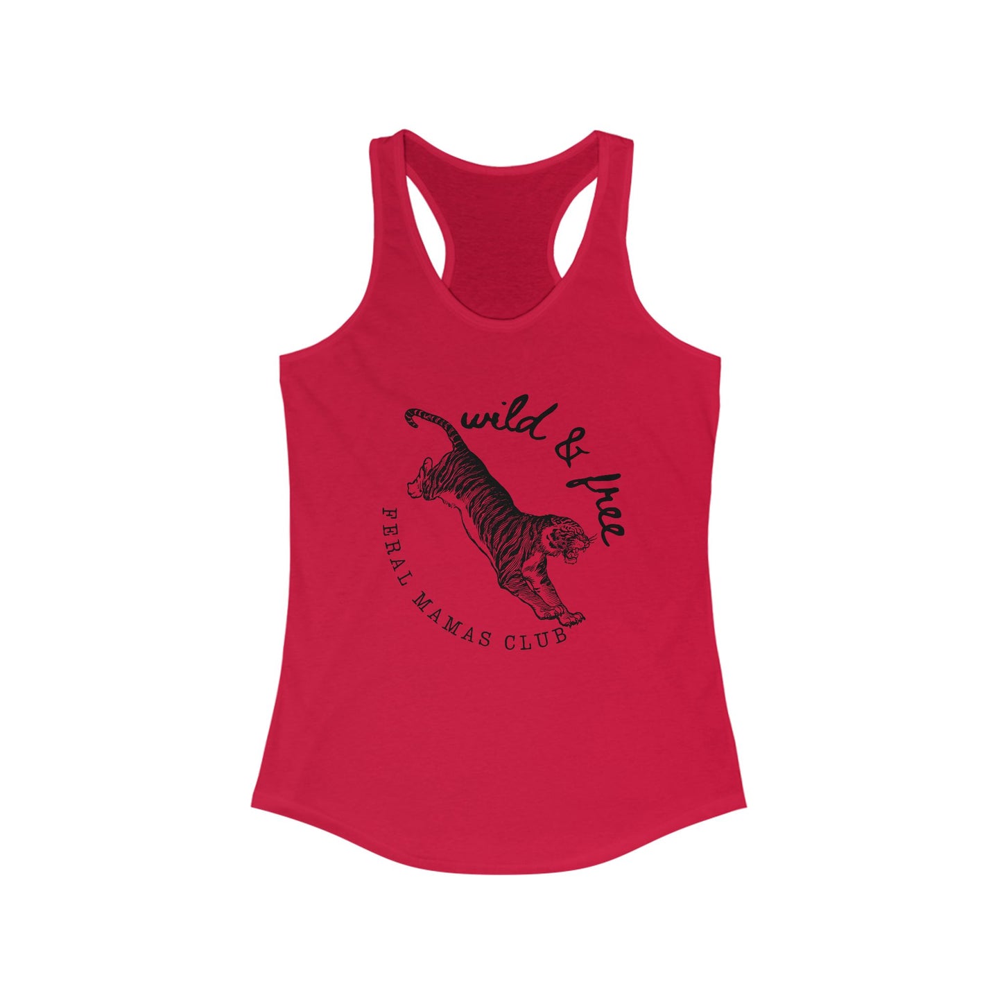 Eco-friendly, Women's Ideal Racerback Tank, Feral Mama's Club Tiger Logo, Feral Mama Gift, Cool Tank top for Mom, Feral Mama Tanktop