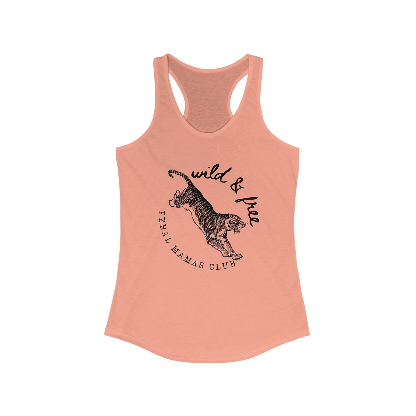 Eco-friendly, Women's Ideal Racerback Tank, Feral Mama's Club Tiger Logo, Feral Mama Gift, Cool Tank top for Mom, Feral Mama Tanktop