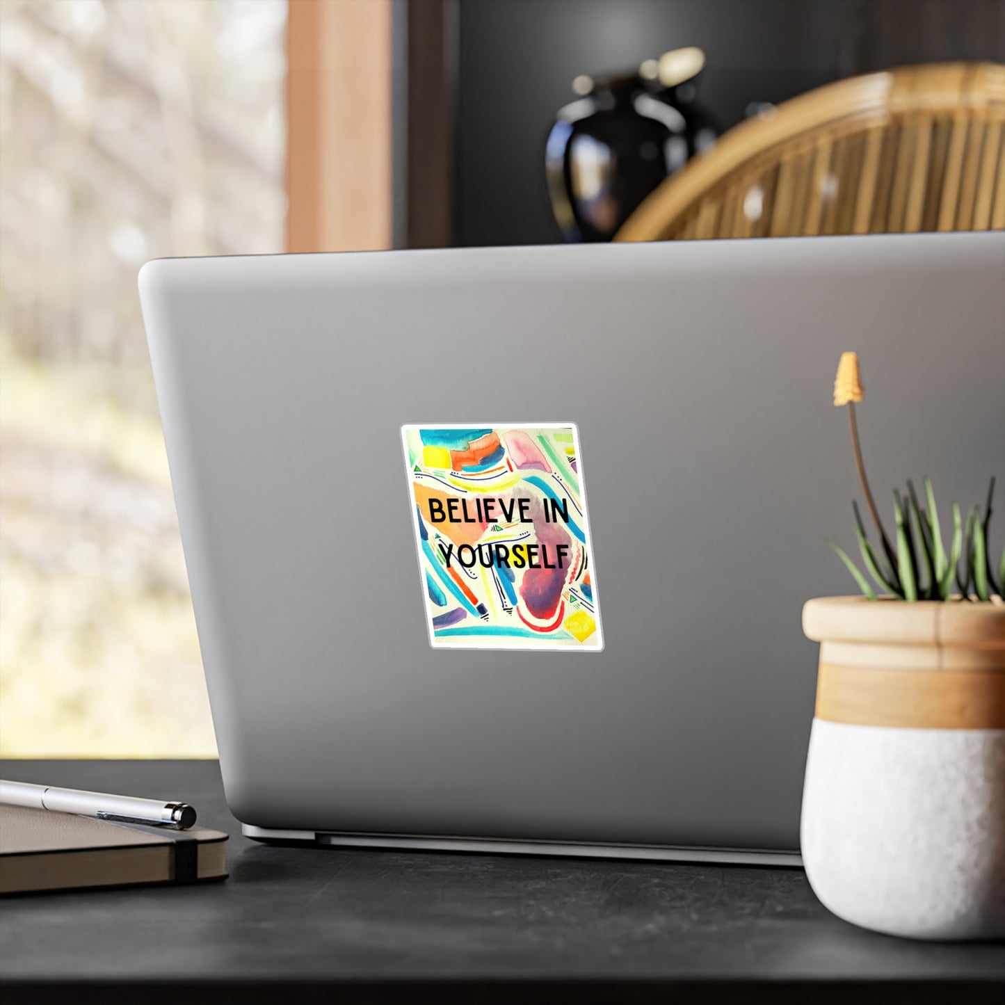 Feral Mama Kiss-Cut Vinyl Decals, Believe in Yourself, Watercolor, Boho Wall Art, Eco-Friendly Gifts