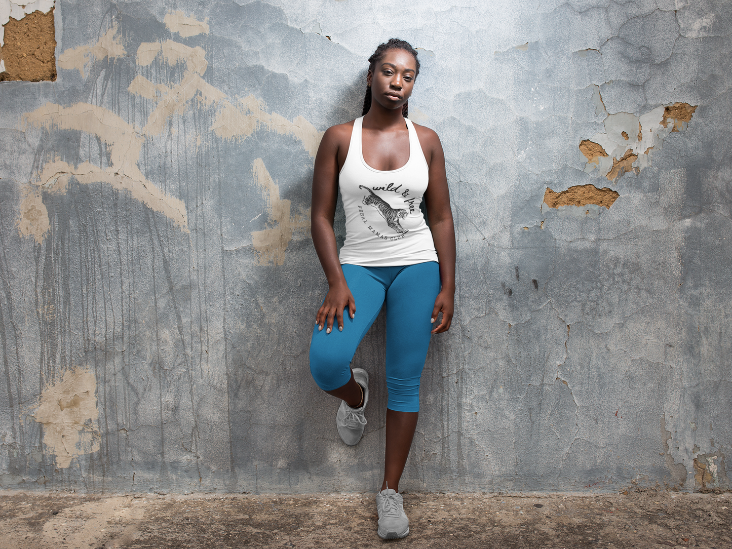 Eco-friendly, Women's Ideal Racerback Tank, Feral Mama's Club Tiger Logo, Feral Mama Gift, Cool Tank top for Mom, Feral Mama Tanktop