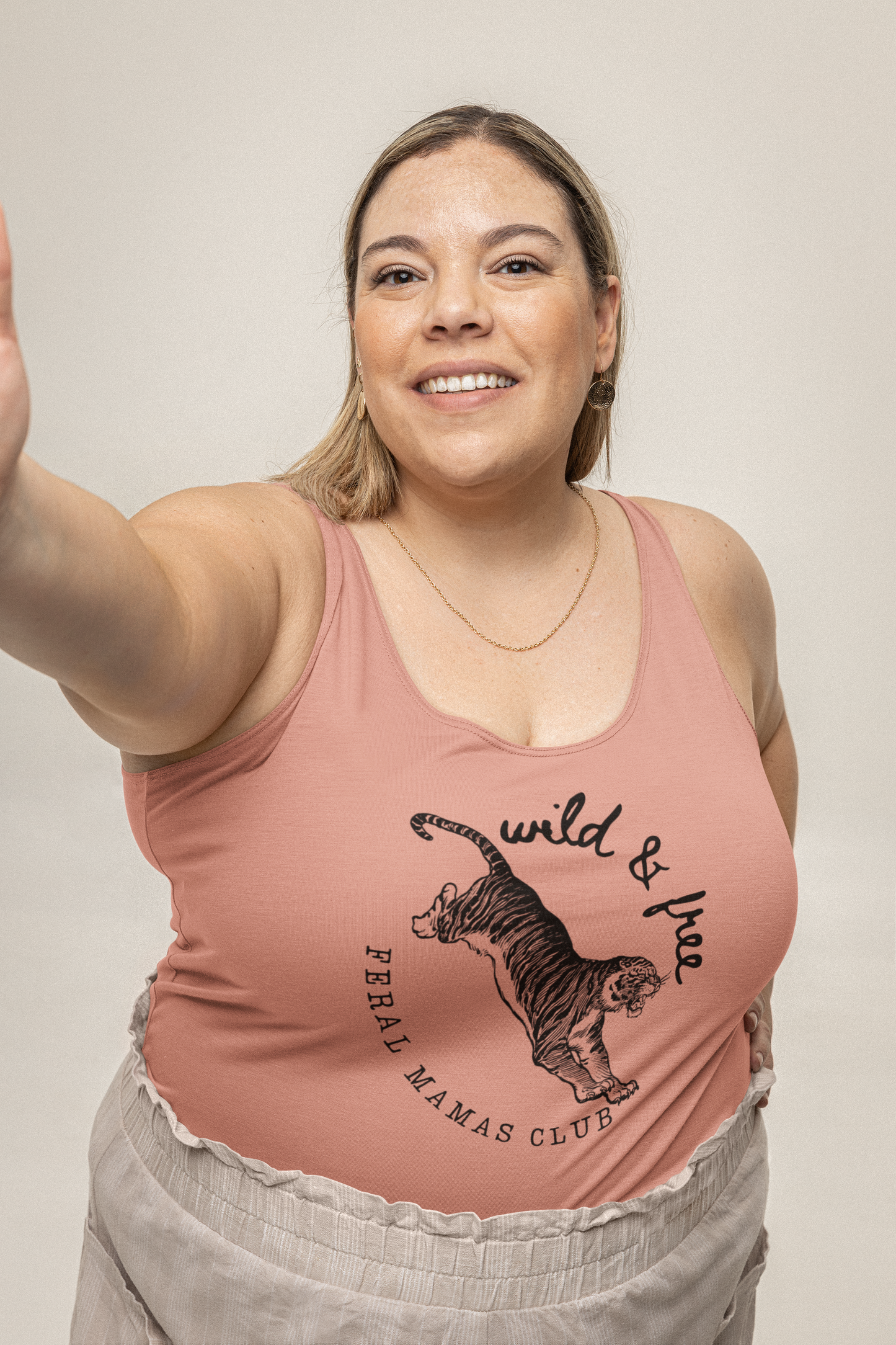 Eco-friendly, Women's Ideal Racerback Tank, Feral Mama's Club Tiger Logo, Feral Mama Gift, Cool Tank top for Mom, Feral Mama Tanktop