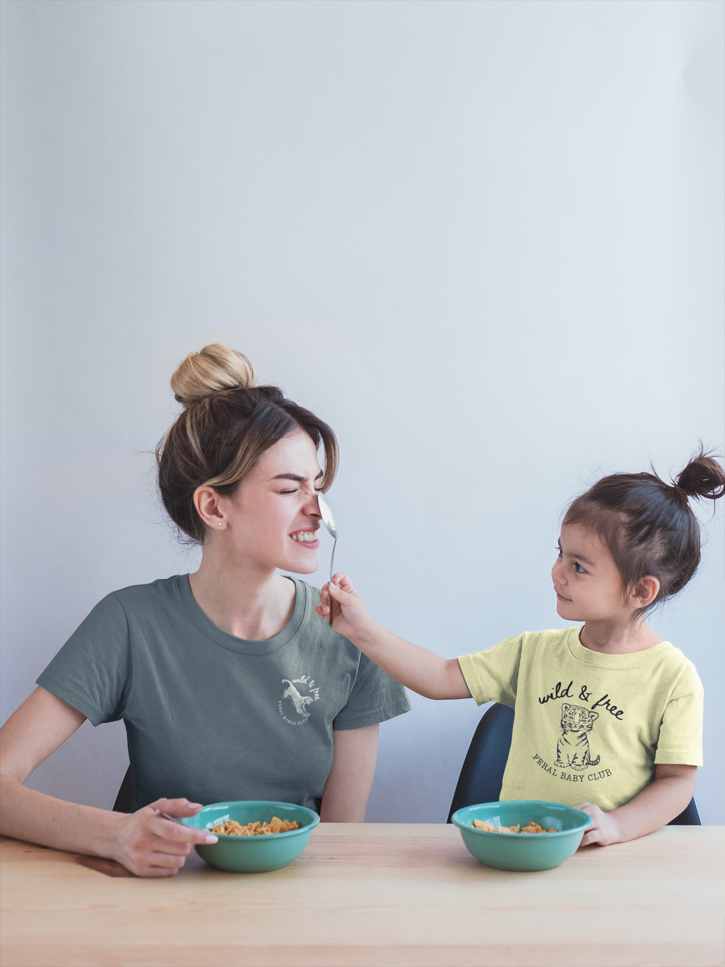 Eco-Friendly Tiger Design T-Shirt - Feral Mamas Club Apparel - White Design on Dark Colors