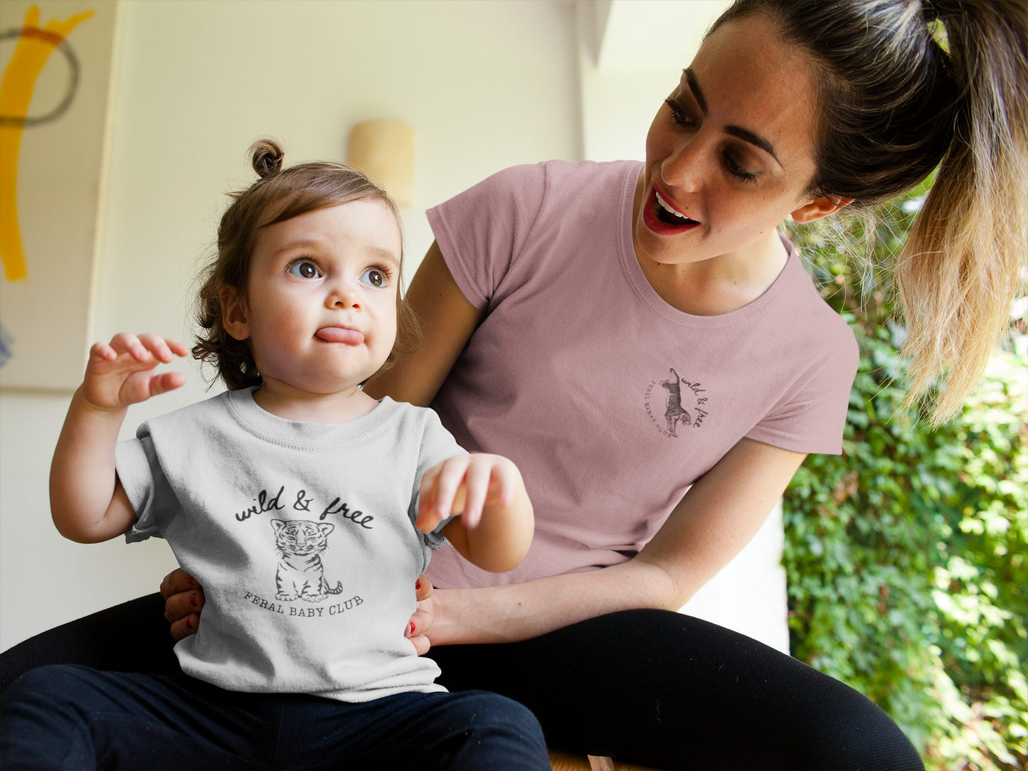 Feral Baby Short Sleeve T-Shirt, Teeshirt for baby, teeshirt for toddler, funny teeshirt for toddler, matching mommy and me shirt
