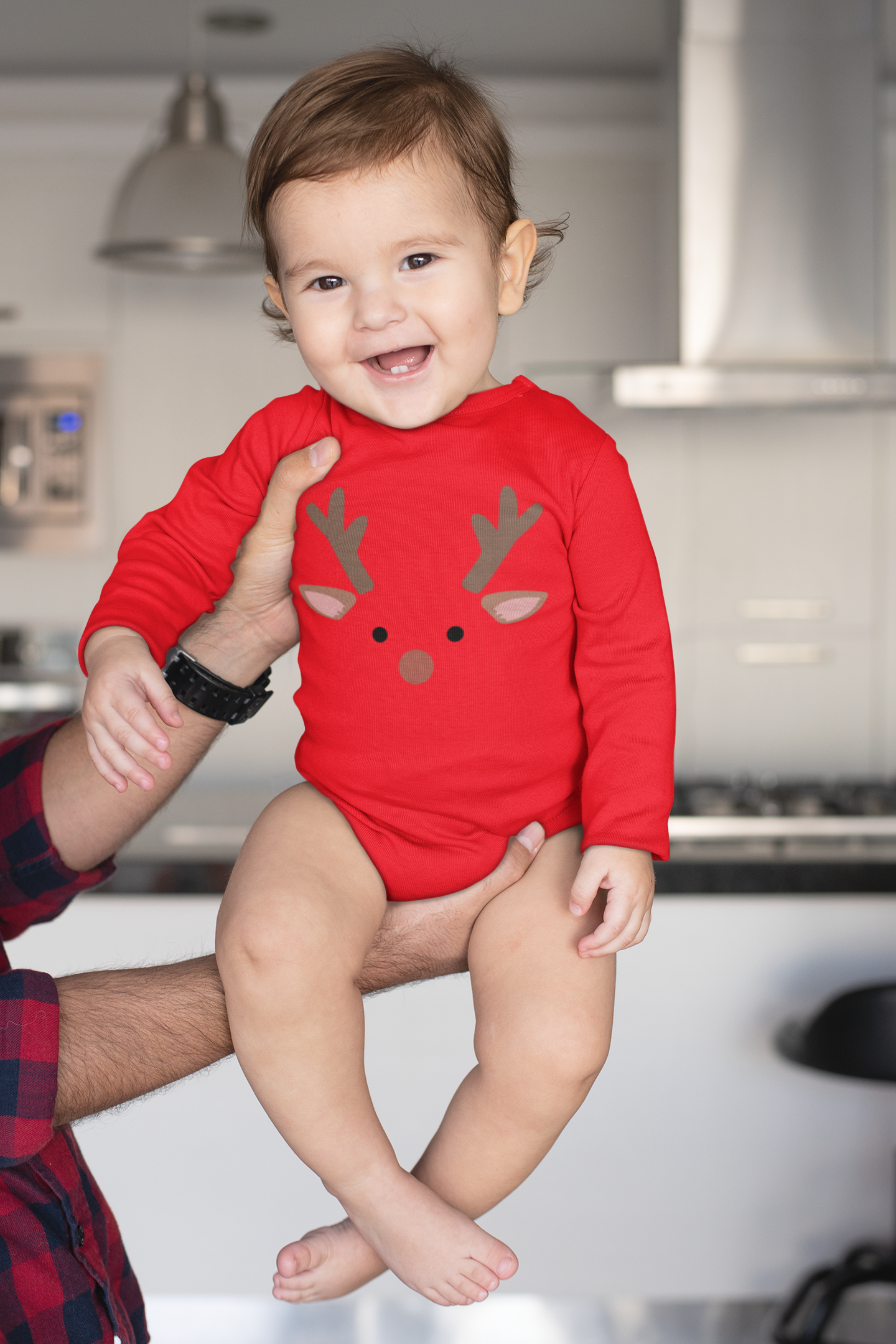 Reindeer Infant Onesie, Baby Long Sleeve Bodysuit, Cute Baby Reindeer Outfit, Matching Mama Reindeer Shirt, Christmas Baby Clothes, Holiday