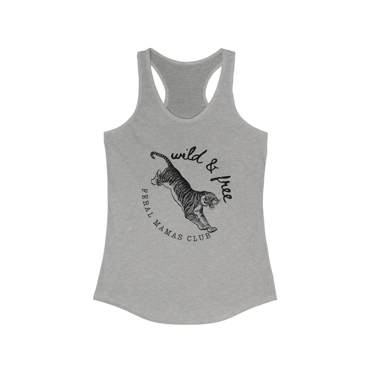 Eco-friendly, Women's Ideal Racerback Tank, Feral Mama's Club Tiger Logo, Feral Mama Gift, Cool Tank top for Mom, Feral Mama Tanktop