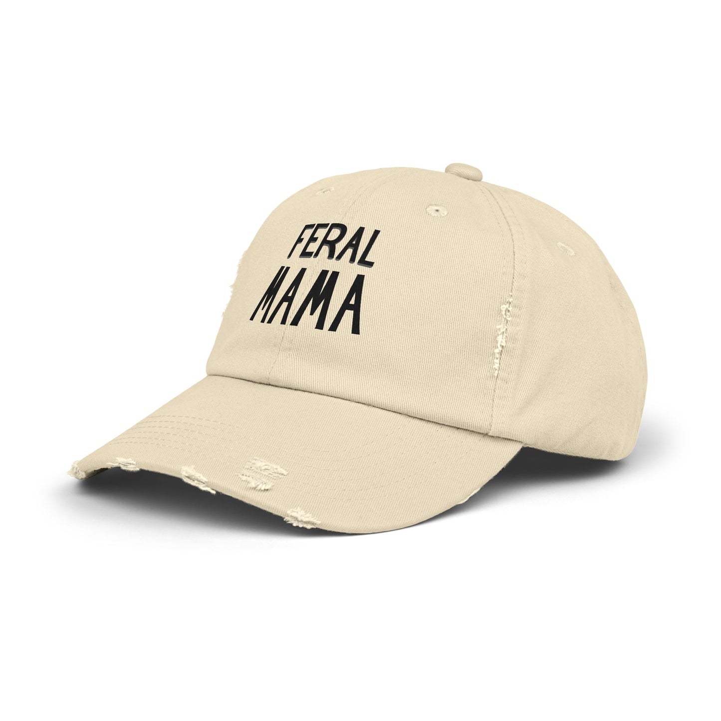 100% Cotton Distressed Hat - Feral Mamas Club Apparel - Hat for Mom, Hat for Mama, Distressed Hat for Her, Unique hat for Mom