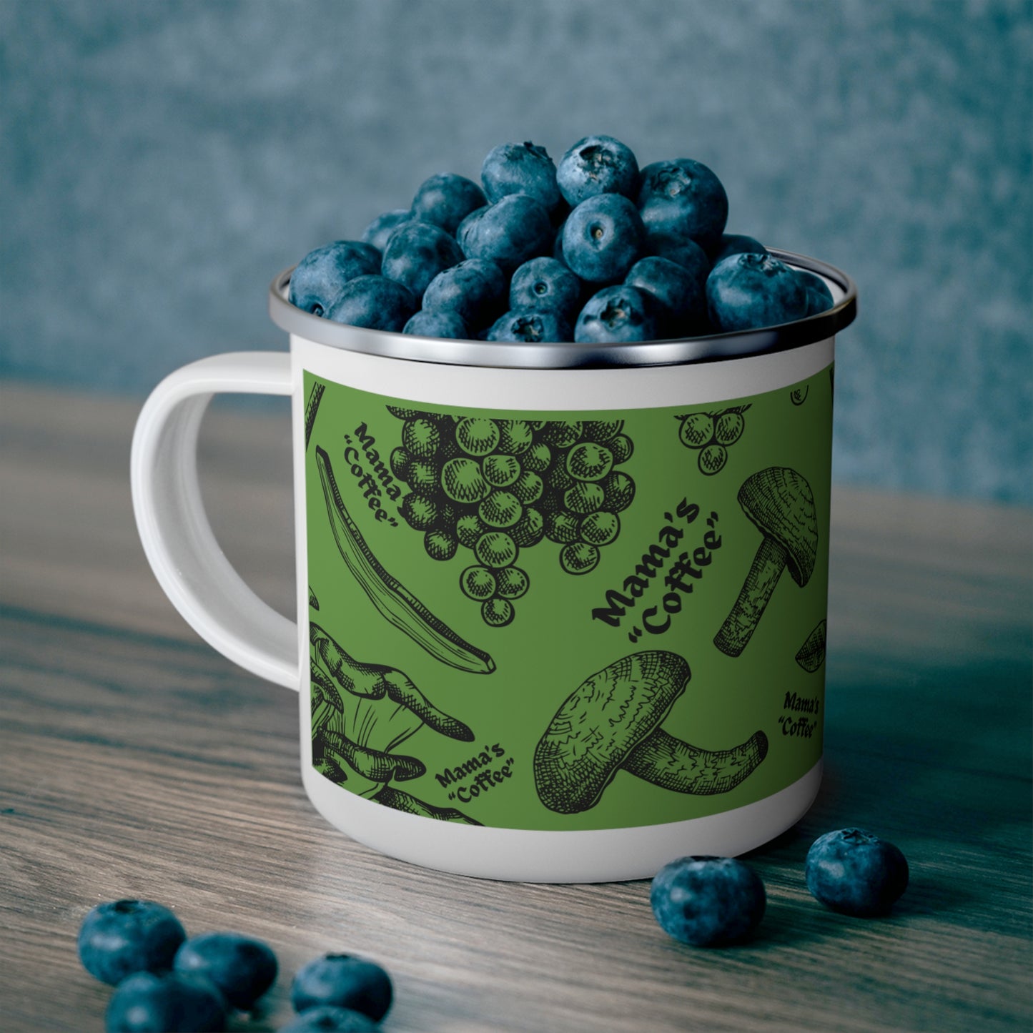 Mama's "Coffee" Green Mushroom Mug