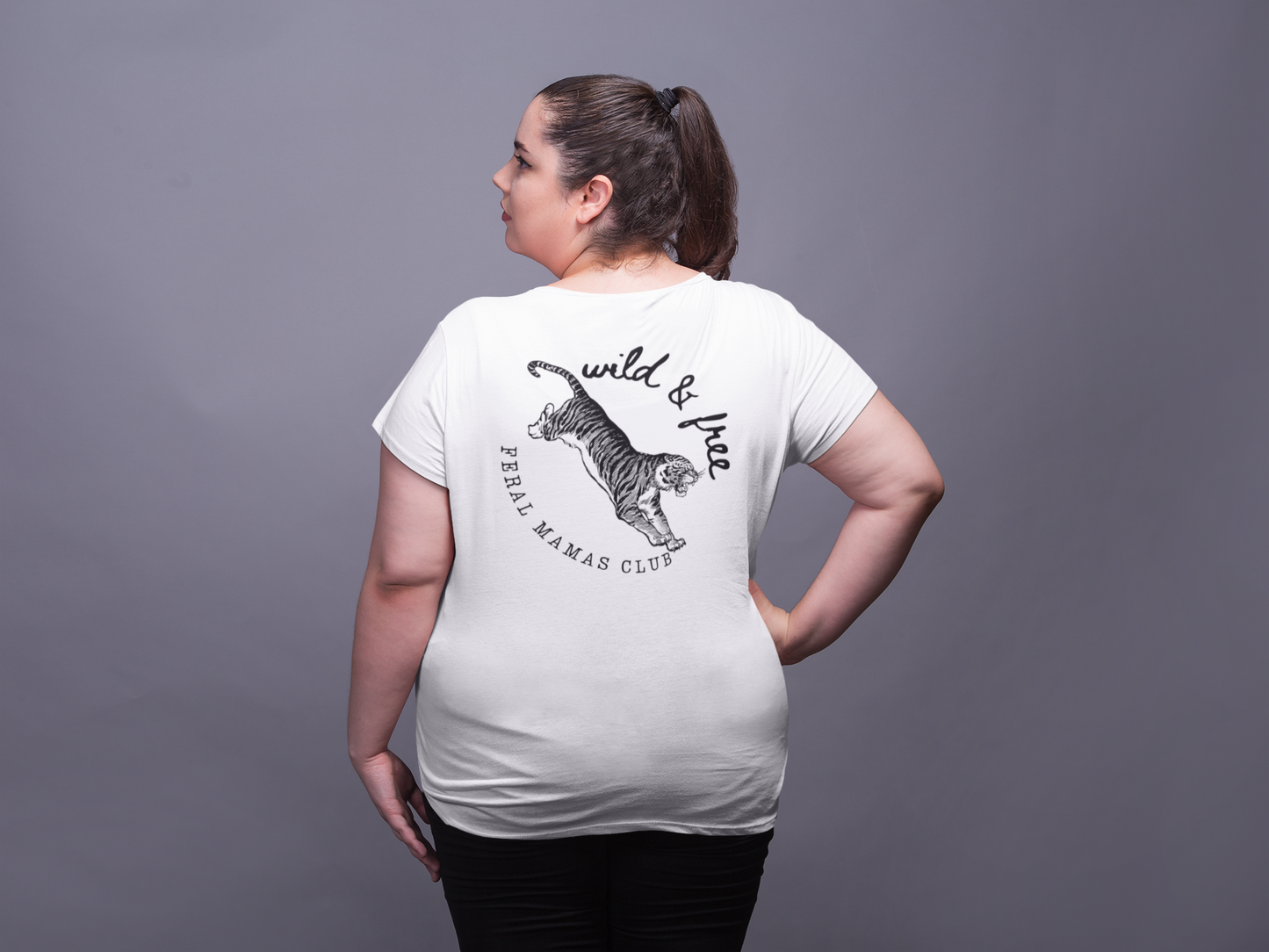 Eco-Friendly Tiger Design T-Shirt - Feral Mamas Club Apparel