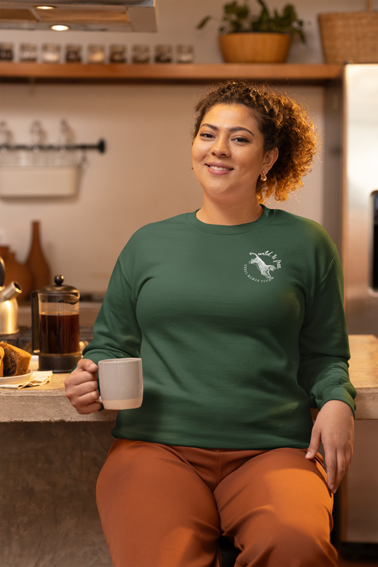 Eco-Friendly Tiger Design Crewneck Sweatshirt - Feral Mamas Club Apparel | Dark Colors with White