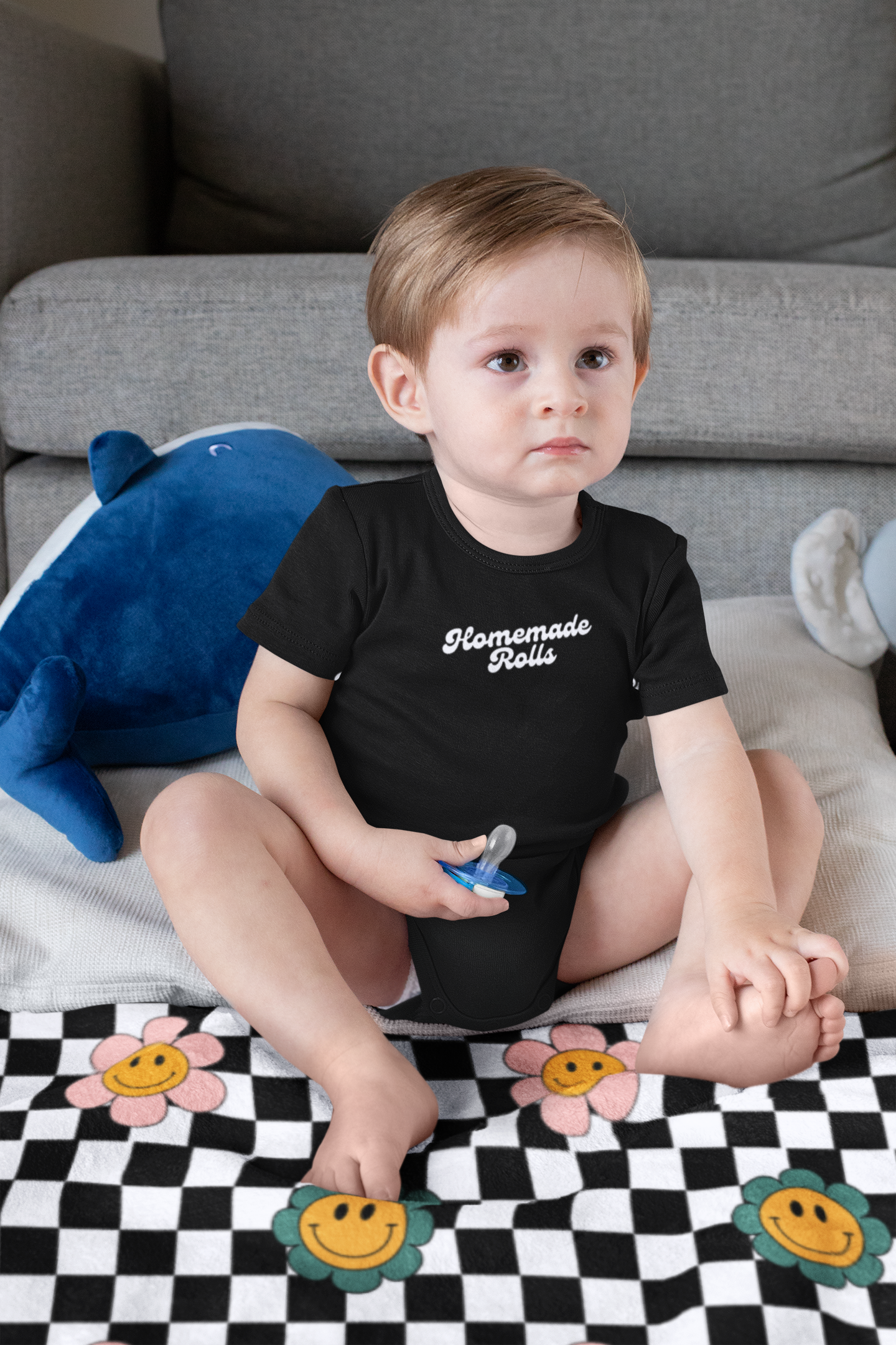 Christmas Thanksgiving Homemade Rolls Funny Baby Onesie, Infant Bodysuit, Holiday Vibes, Cute Baby Outfit, Short Sleeve Onesie