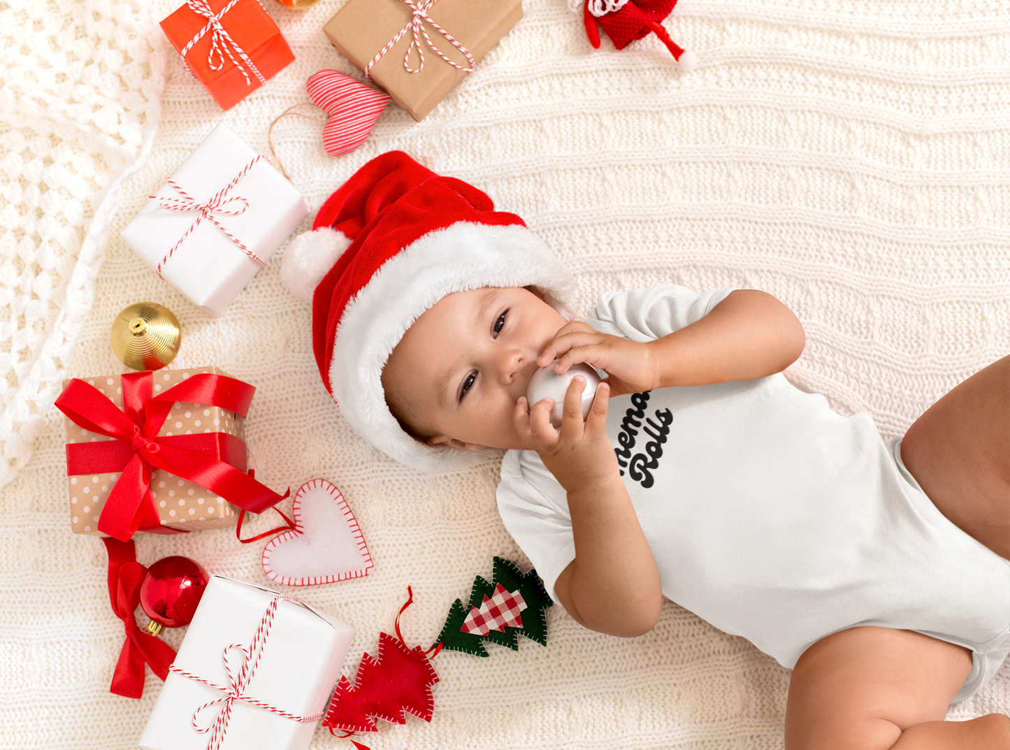 Christmas Thanksgiving Homemade Rolls Funny Baby Onesie, Infant Bodysuit, Holiday Vibes, Cute Baby Outfit, Short Sleeve Onesie