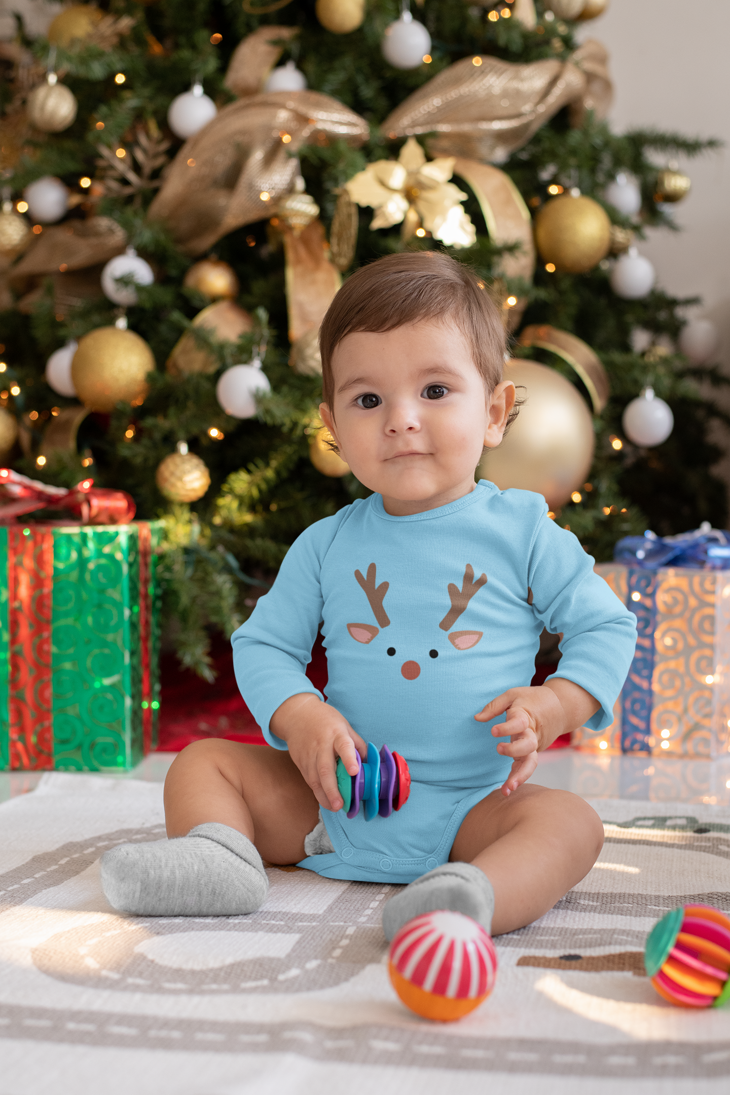 Reindeer Infant Onesie, Baby Long Sleeve Bodysuit, Cute Baby Reindeer Outfit, Matching Mama Reindeer Shirt, Christmas Baby Clothes, Holiday