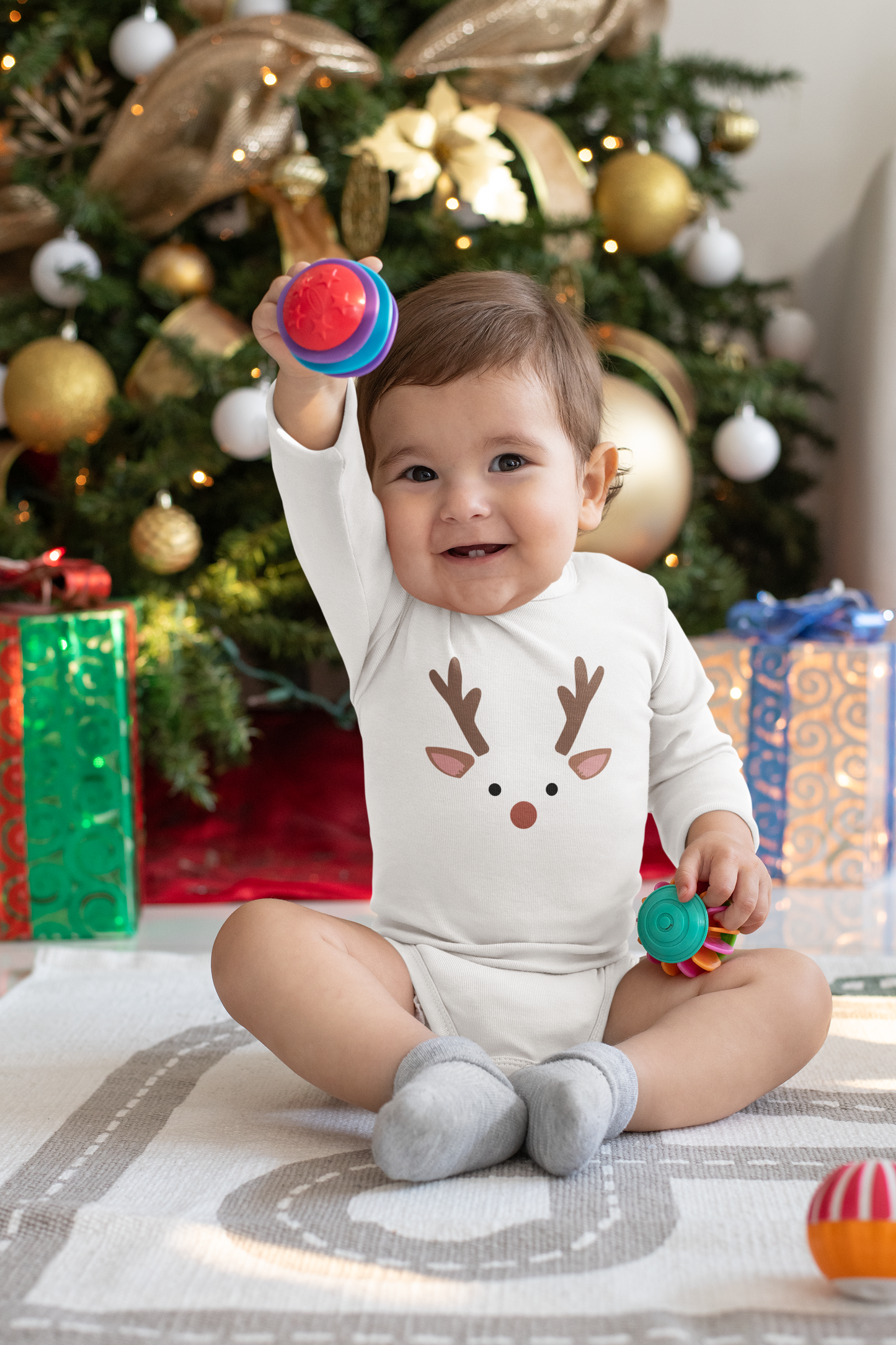 Reindeer Infant Onesie, Baby Long Sleeve Bodysuit, Cute Baby Reindeer Outfit, Matching Mama Reindeer Shirt, Christmas Baby Clothes, Holiday