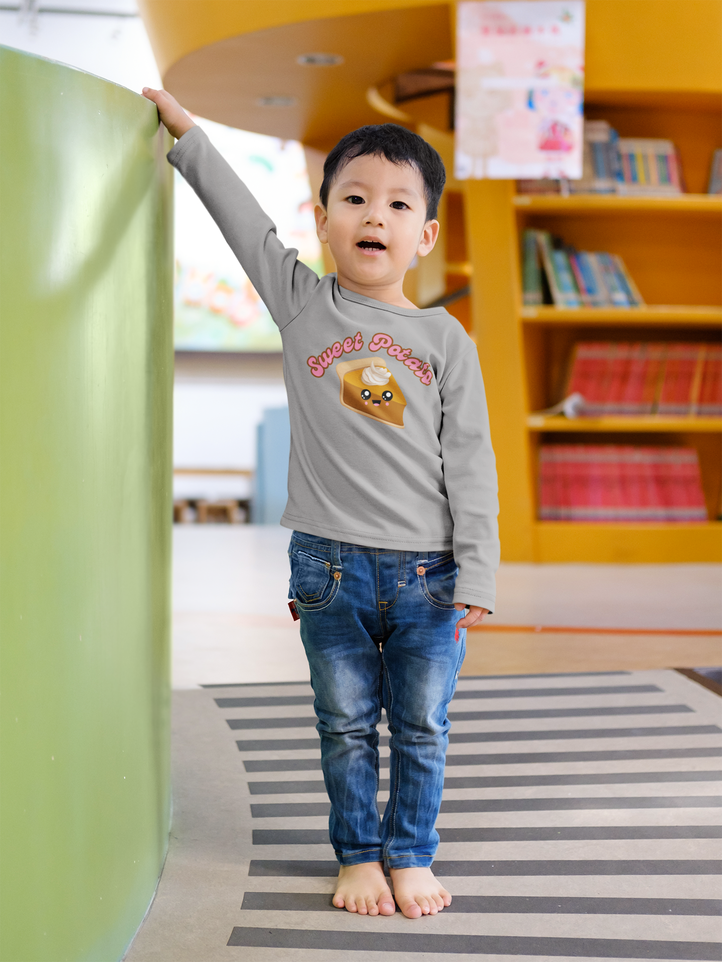 Sweet Potato Pie Toddler Tee, Thanksgiving Shirt, Holiday Outfit, Cute Kids Top, Cartoon Pie Design