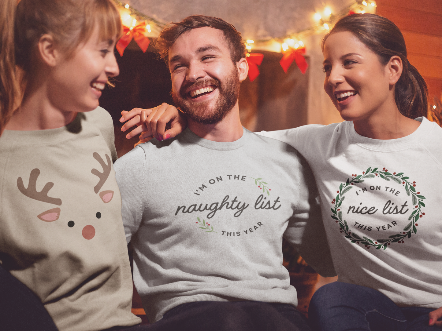 Christmas Naughty List Crewneck Sweatshirt - Unisex, Long Sleeve Shirt, Holiday Gathering Apparel, Funny Xmas Gift, Festive Outfit